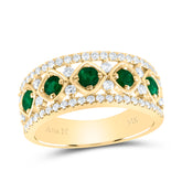 1/2CTW-DIA ANA M 1/2CTW RD-EM NAT GEM RING